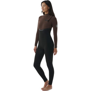 2024 Rip Curl Womens E-Bomb 4/3mm Zip Free Wetsuit 14KWFS - Chocolate Brown